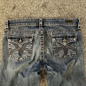 Kut From the Kloth Jeans So Low Blue Size 8 32x30 Flap Pocket‎ KATE Raw Hem